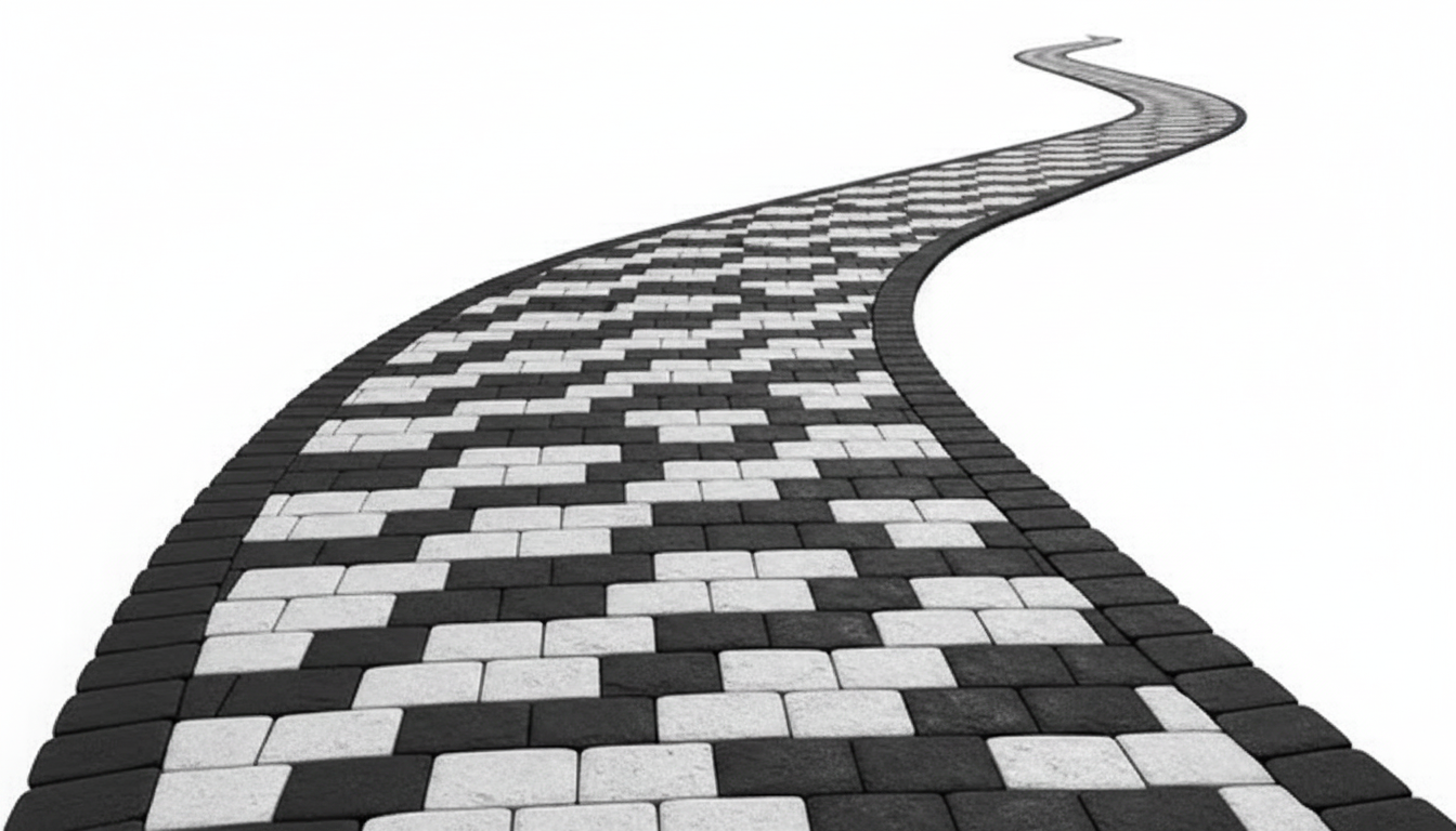 The Black and White Brick Road winding toward the heart of the club